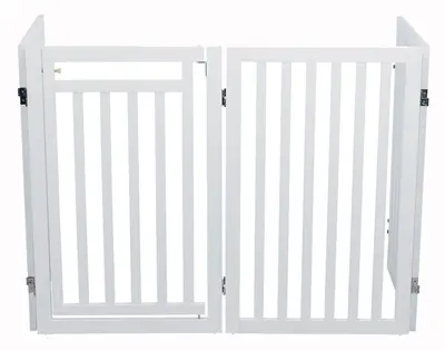 Trixie hondenhek met deur wit 60-160 x 81 cm – inklapbaar, MDF