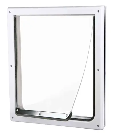 Trixie 2-weg hondenluik wit M-XL 39 x 45 cm – kunststof, vergrendelbaar