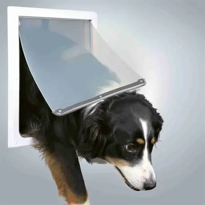 Trixie 2-weg hondenluik wit M-XL 39 x 45 cm – kunststof, vergrendelbaar - Afbeelding 4