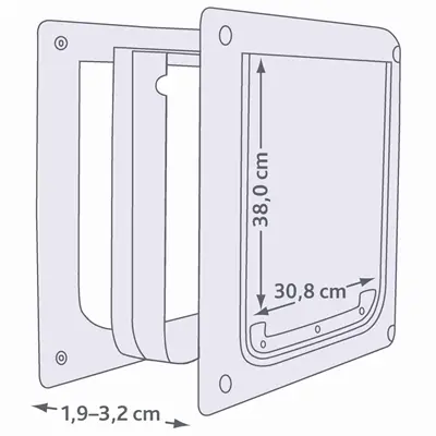 Trixie 2-weg hondenluik wit M-XL 39 x 45 cm – kunststof, vergrendelbaar - Afbeelding 6