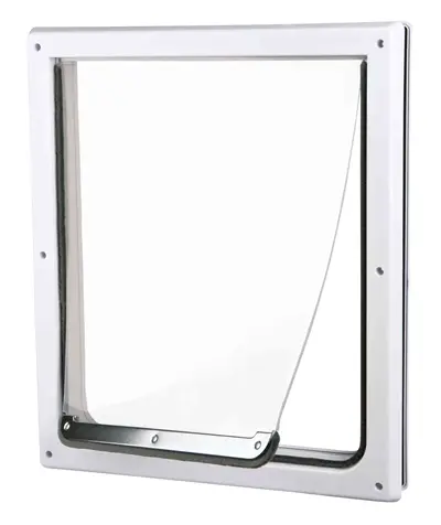 Trixie 2-weg hondenluik wit XS-S 25 x 29 cm – kunststof, vergrendelbaar