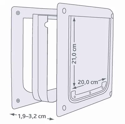 Trixie 2-weg hondenluik wit XS-S 25 x 29 cm – kunststof, vergrendelbaar - Afbeelding 6