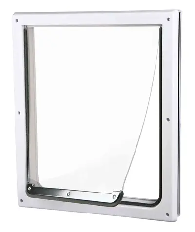 Trixie 2-weg hondenluik wit S-M 30 x 36 cm – kunststof, vergrendelbaar