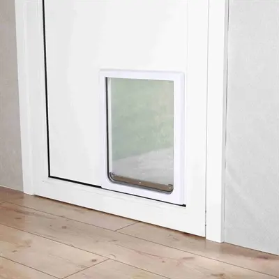 Trixie 2-weg hondenluik wit S-M 30 x 36 cm – kunststof, vergrendelbaar - Afbeelding 5