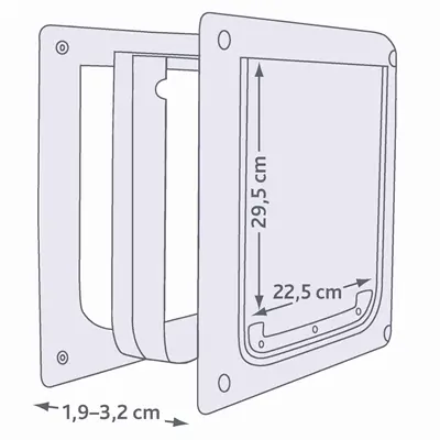 Trixie 2-weg hondenluik wit S-M 30 x 36 cm – kunststof, vergrendelbaar - Afbeelding 6