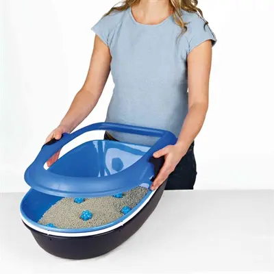 Trixie kattenbak Berto open grijs/pastelblauw 39 x 22 x 59 cm – zeef - Afbeelding 8