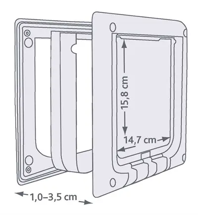 Trixie kattenluik elektromagnetisch wit 21 x 24 cm – geluidsarm - Afbeelding 5
