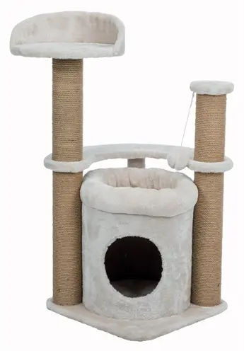 Trixie krabpaal Nayra beige 40 x 40 x 83 cm – compact met schuilhuis