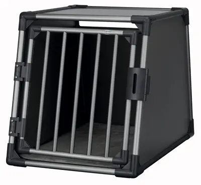 Trixie aluminium vervoersbox grafiet M-L 86 x 61 x 65 cm – voor in de auto