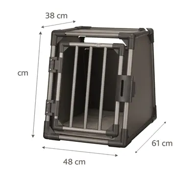 Trixie aluminium vervoersbox grafiet M-L 86 x 61 x 65 cm – voor in de auto - Afbeelding 5