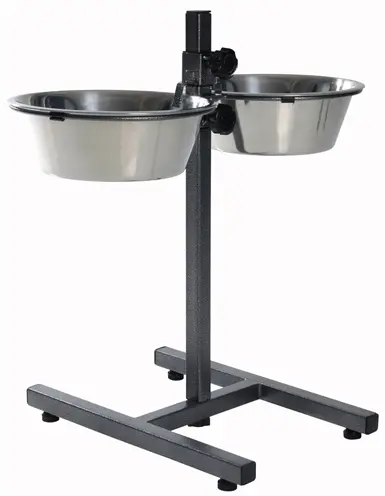 Trixie voerstandaard 2,8 liter 24 cm – verstelbaar, met 2 RVS bakken