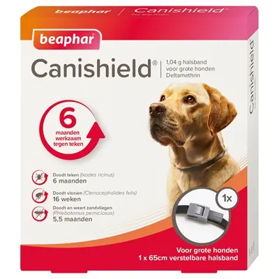 Beaphar Canishield vlooien- en tekenband hond groot 65 cm – zwart