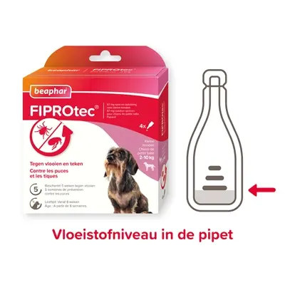 Beaphar Fiprotec spot-on hond 2-10 kg – vlooien en teken, 3+1 pipetten - Afbeelding 4