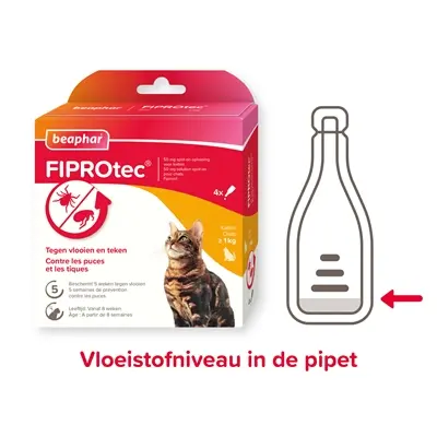 Beaphar Fiprotec kat 3+1 pipetten – tegen vlooien en teken, vanaf 1 kg - Afbeelding 4
