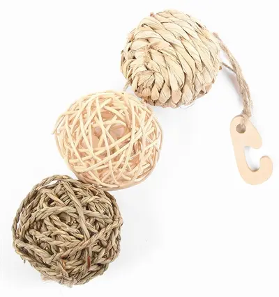 Nature First bal hanger 30 x 8 x 8 cm – slinger met drie knaagballen