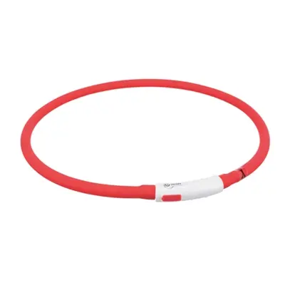 Trixie lichtgevende halsband USB Flash Light rood 70 x 1 cm – oplaadbaar