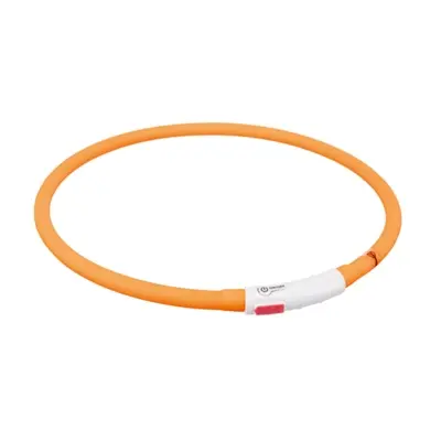 Trixie lichtgevende halsband USB Flash Light oranje 70 x 1 cm – oplaadbaar