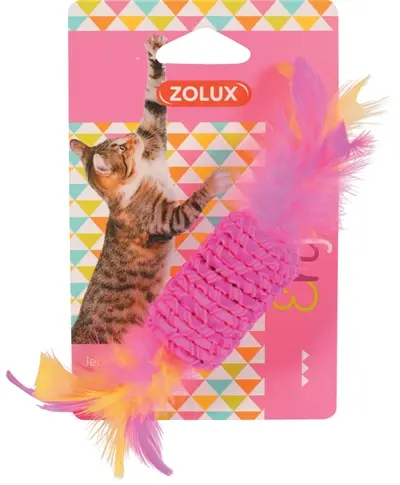 Zolux kattenspeelgoed Elastic snoep 17,5 cm – met veren, assorti - Afbeelding 3