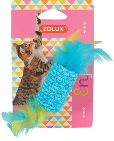 Zolux kattenspeelgoed Elastic snoep 17,5 cm – met veren, assorti - Afbeelding 4