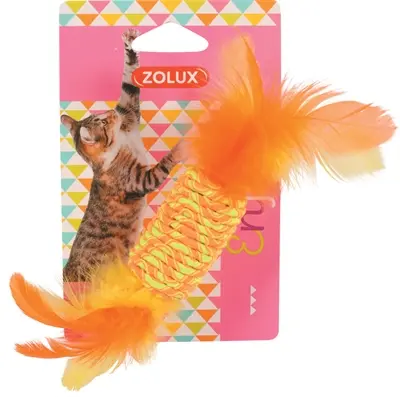 Zolux kattenspeelgoed Elastic snoep 17,5 cm – met veren, assorti - Afbeelding 5