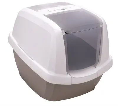 Imac kattenbak Maddy taupe 62 x 49,5 x 47,5 cm – met kap en koolfilter
