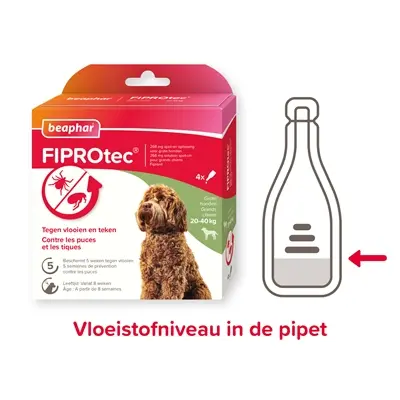 Beaphar Fiprotec spot-on hond 20-40 kg – vlooien en teken, 3+1 pipetten - Afbeelding 4
