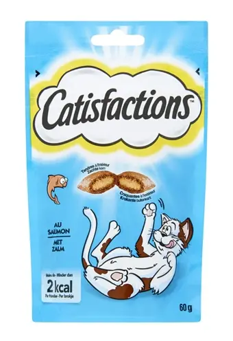 Catisfactions kattensnack zalm 60 g – krokant met zachte vulling