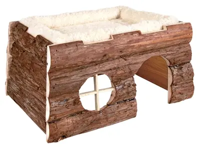 Trixie Natural Living knaagdierhuis Tilde 39 x 29 x 22 cm – met dakmand