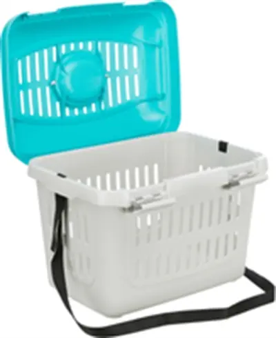 Trixie vervoersbox Midi-Capri lichtgrijs/turquoise 44 x 32 x 33 cm - Afbeelding 2