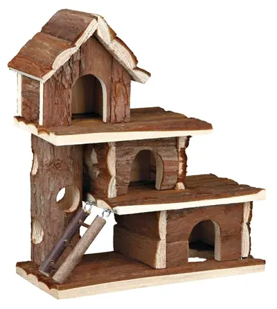 Trixie Natural Huis Tammo 25 x 12 x 30 cm – drie verdiepingen, schorshout