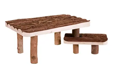Trixie Natural Living ligplaats met opstapje 37 x 28 x 17 cm – schorshout