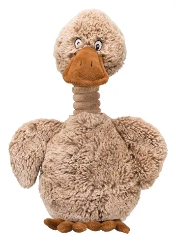 Trixie pluche eend bruin 38 cm – lange nek, met geluid