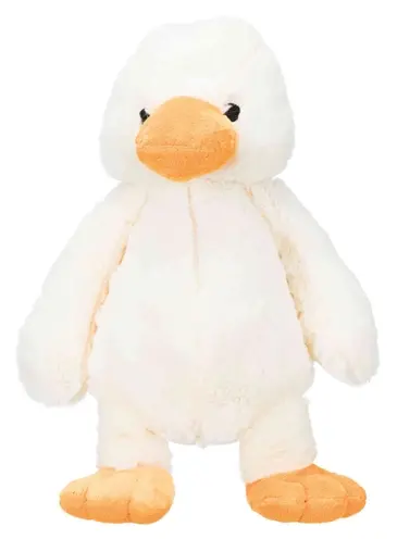 Trixie pluche eend wit 38 cm – lange nek, met geluid