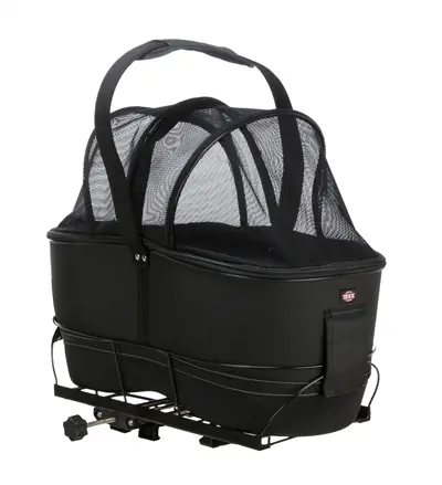 Trixie fietsmand bagagedrager breed zwart 60 x 29 x 49 cm – met korthouder