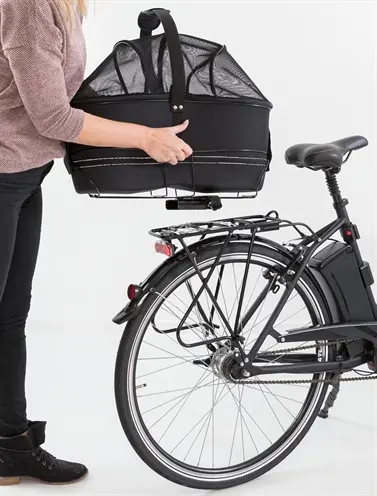 Trixie fietsmand bagagedrager breed zwart 60 x 29 x 49 cm – met korthouder - Afbeelding 6