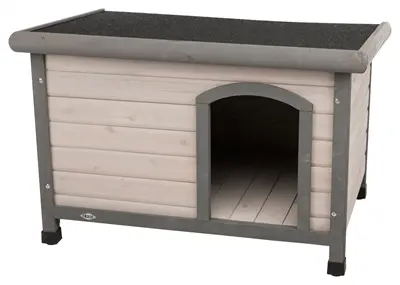Trixie Natura hondenhok Classic plat dak grijs 104 x 68 x 72 cm