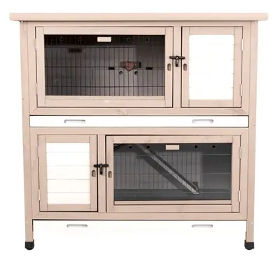 Trixie Natura konijnenhok met isolatie grijs 116 x 65 x 113 cm