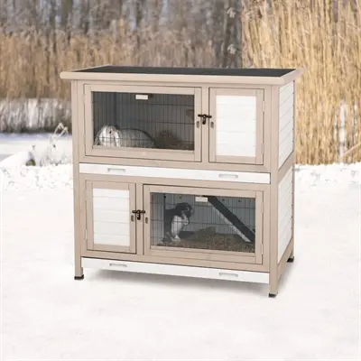 Trixie Natura konijnenhok met isolatie grijs 116 x 65 x 113 cm - Afbeelding 2