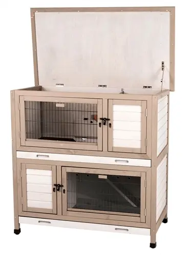 Trixie Natura konijnenhok met isolatie grijs 116 x 65 x 113 cm - Afbeelding 3