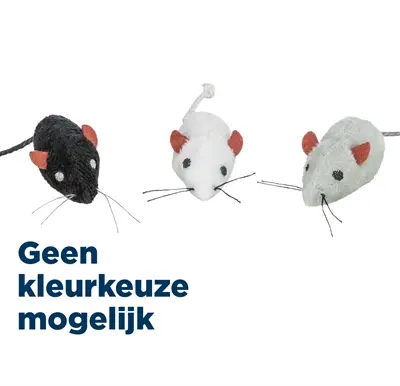 Trixie pluche muizen 5 cm – 160 stuks in tonnetje