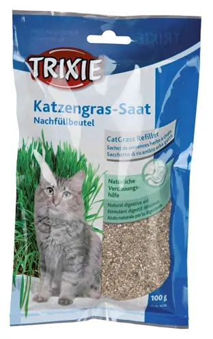 Trixie kattengras bak 100 g – kweekset met gerstzaad