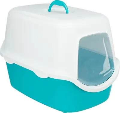 Trixie kattenbak Vico turquoise/wit 56 x 40 x 40 cm – met klep