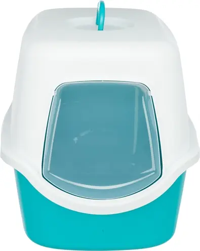 Trixie kattenbak Vico turquoise/wit 56 x 40 x 40 cm – met klep - Afbeelding 4