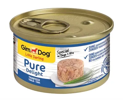 Gimdog Little Darling Pure Delight natvoer tonijn 12 x 85 g - Afbeelding 4