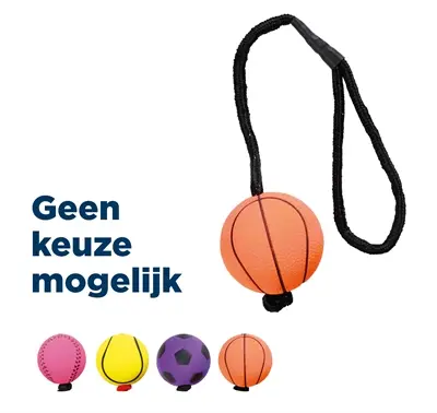 Trixie hondenspeelgoed voetbal aan touw 6 x 6 x 30 cm – drijvend
