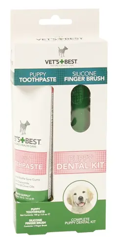 Vet's Best Puppy Dental Kit – tandpasta en vingerborstel voor pups