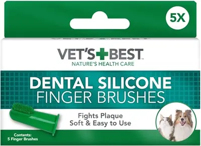 Vet's Best vingertandenborstels siliconen 5 stuks – voor honden