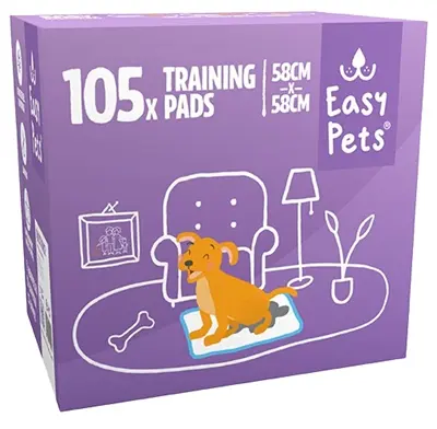 EasyPets Puppy Training Pads 58 x 58 cm – 105 stuks, super absorberend