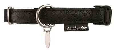 Zolux Mac Leather halsband zwart 25 mm x 45-70 cm – kunstleer