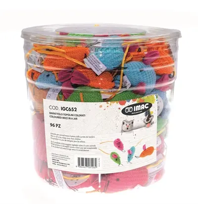 IMAC gekleurde muizen in pot 5,5 cm – 96 stuks, assorti